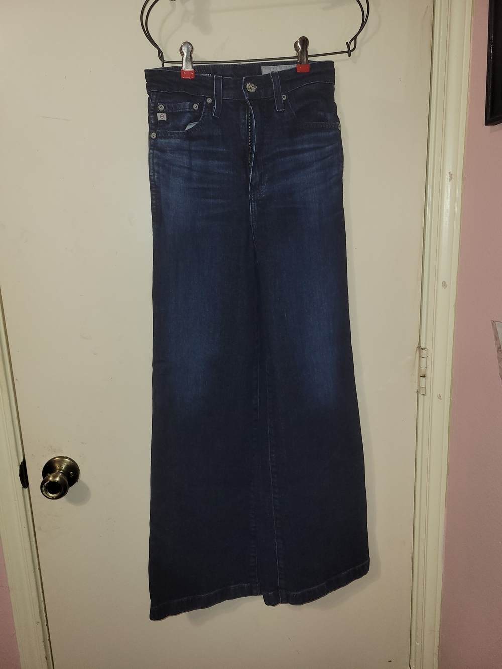 AG Adriano Goldschmied Dark Indigo Wide Leg Jeans